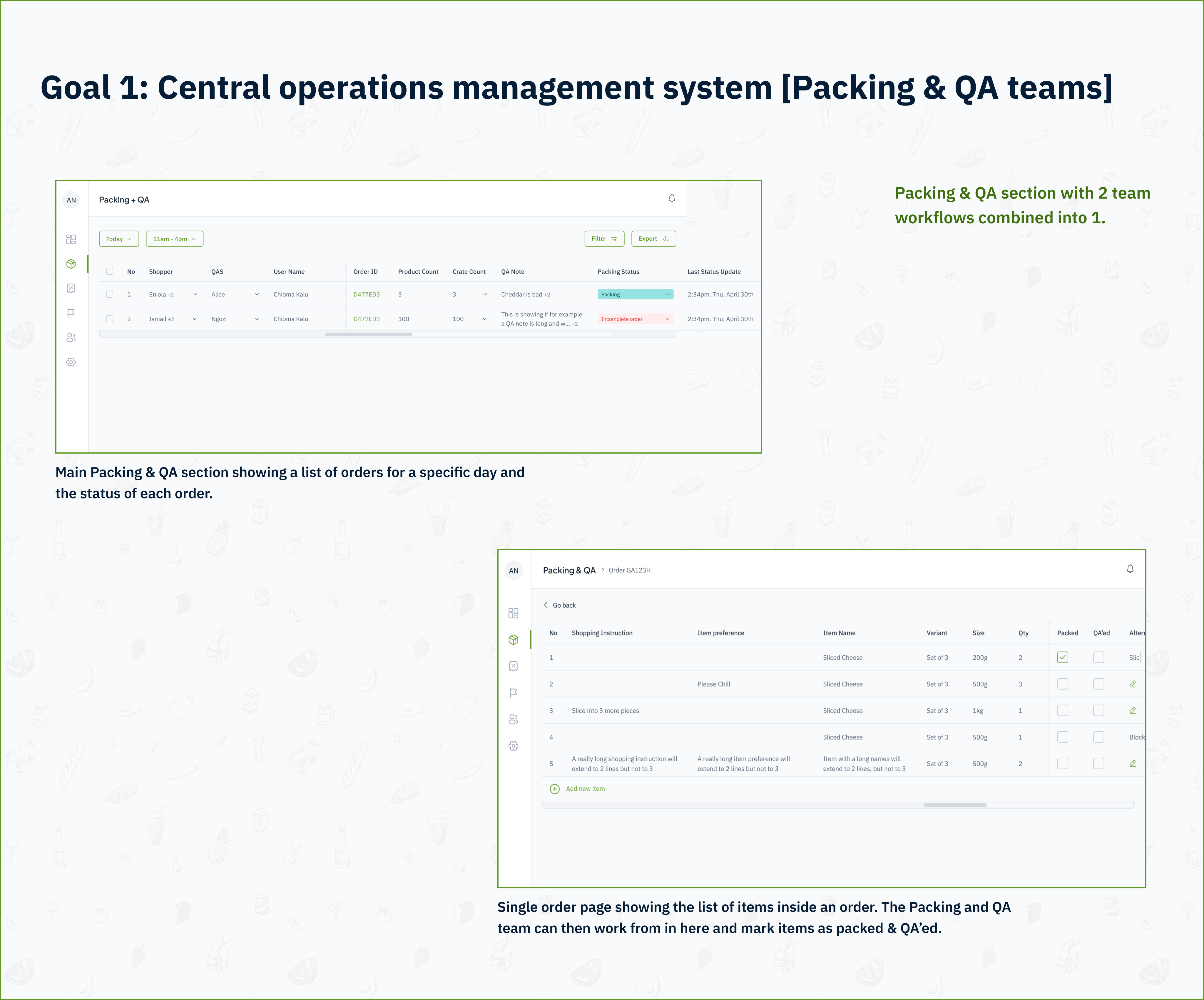 image showing the packing & QA section